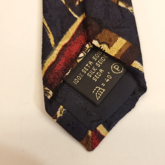 Ermenegildo Zegna Tie Geometric Mulicolored Abstract Floral Silk Necktie 58/3.75 - Picture 4 of 5